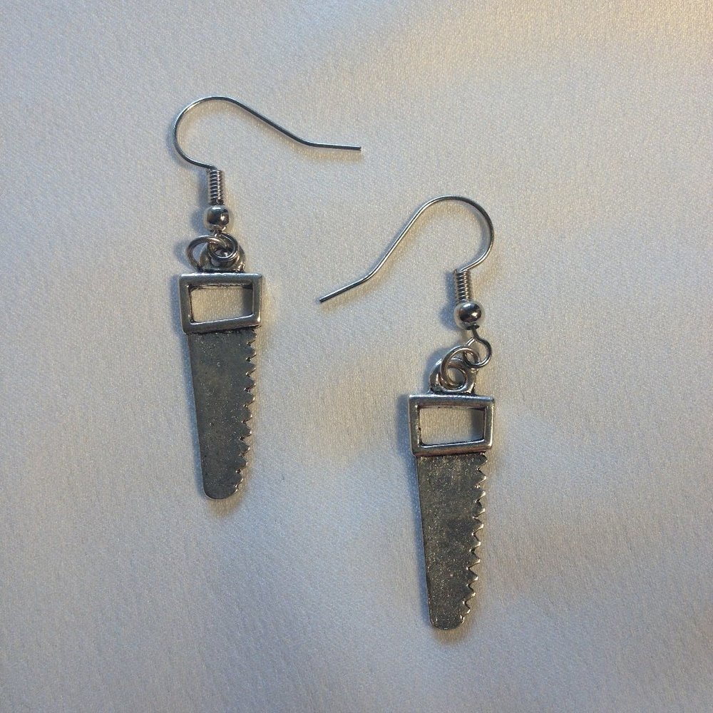 Hand-Saw Tool Earrings